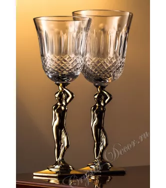 Набор Хрустальных Фужеров 6 Шт. с золотым напылением Набор Хрустальных Фужеров 6 Шт. с золотым напылением